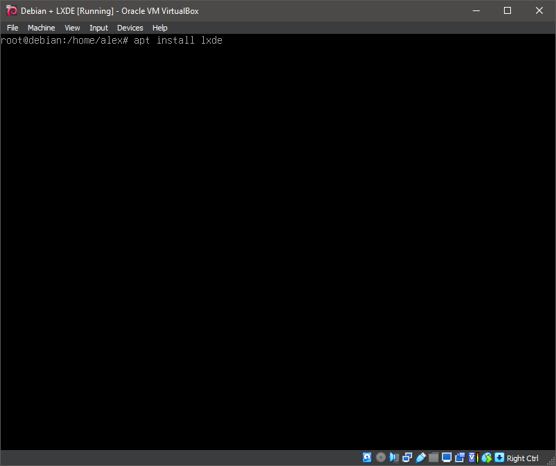 Running 'apt install lxde'